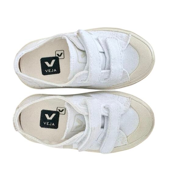 VEJA Small Ollie Canvas White Sneakers Toddler Size 6 - Picture 3 of 11